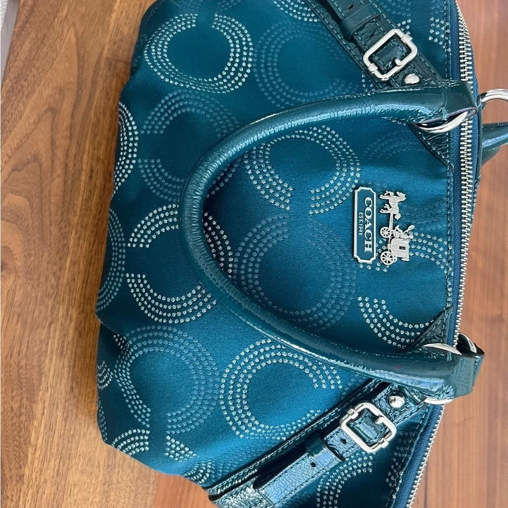 Coach Teal  Turquoise Handbag - Picture 3 of 5